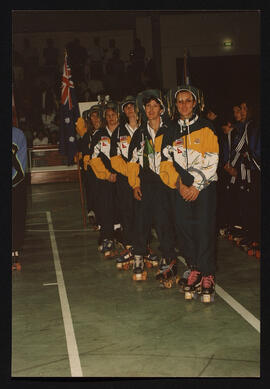 Equipa feminina de patinagem.