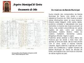 Documento do mês de maio de 2013 - Os músicos da Banda Municipal