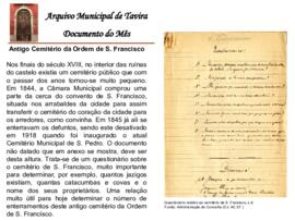 Documento do mês de setembro de 2013 - Antigo Cemitério da Ordem de S. Francisco