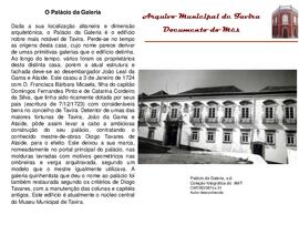 Documento do mês de julho de 2012 - O Palácio da Galeria