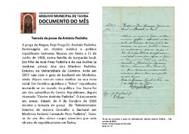 Documento do mês de junho de 2014 - Tomada de posse de António Padinha