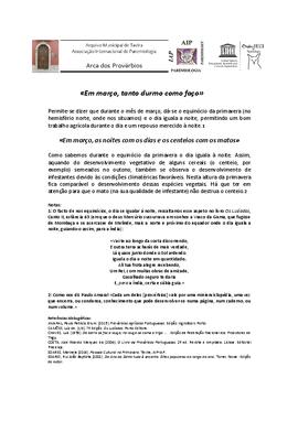 Arca dos Provérbios - março, 2017