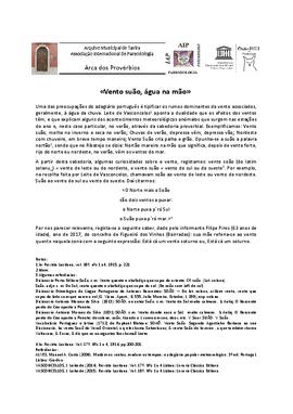 Arca dos Provérbios - agosto, 2017