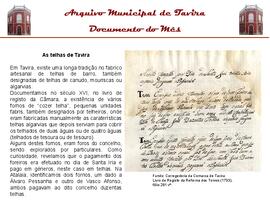 Documento do mês de junho de 2012 - As telhas de Tavira