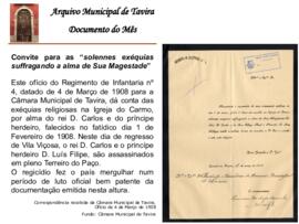 Documento do mês de fevereiro de 2008 -  Convite para as "solenes exéquias suffragando a alm...