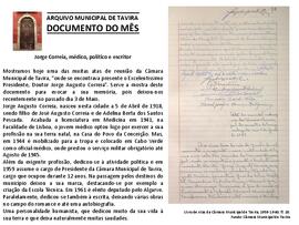 Documento do mês de maio de 2016 - Jorge Correia, médico, político e escritor