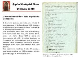 Documento do mês de setembro de 2012 - O Recolhimento de S. João Baptista da Corredoura