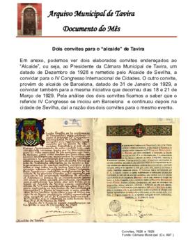 Documento do mês de outubro de 2013 - Dois convites para o “alcaide” de Tavira