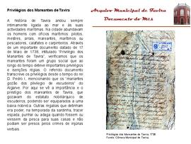 Documento do mês de março de 2009 - Privilégios dos Mareantes de Tavira