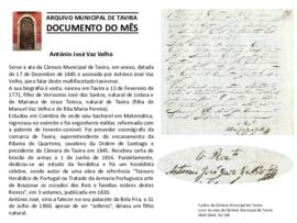 Documento do mês de novembro de 2014 - António José Vaz Velho