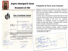 Documento do mês de outubro de 2012 - Fotógrafos de Tavira, anos cinquenta